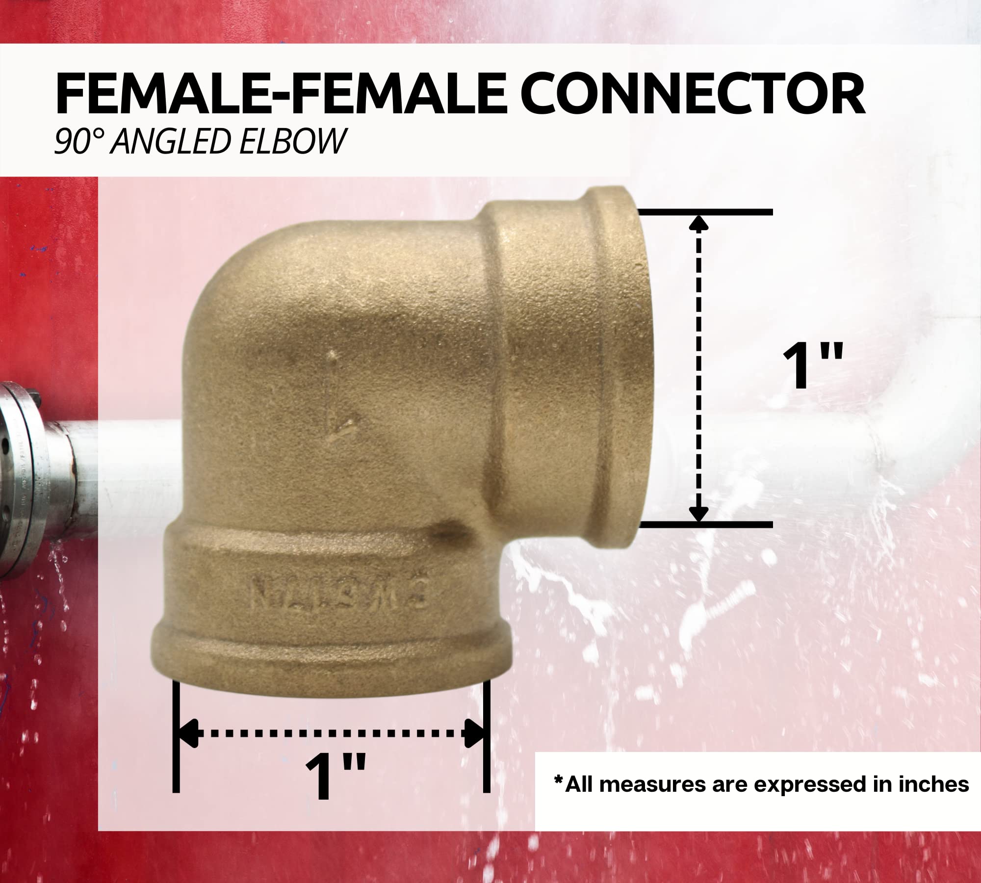 DOJA Barcelona 90° Thread Fitting Made Of Brass, 1 Inch, 2 X Internal Thread, Brass Bracket, Brass Pipe Angle For Irrigation Systems, Angle Pipe Brass For Radiator Pipes, Compressed Air Pipes - View #6