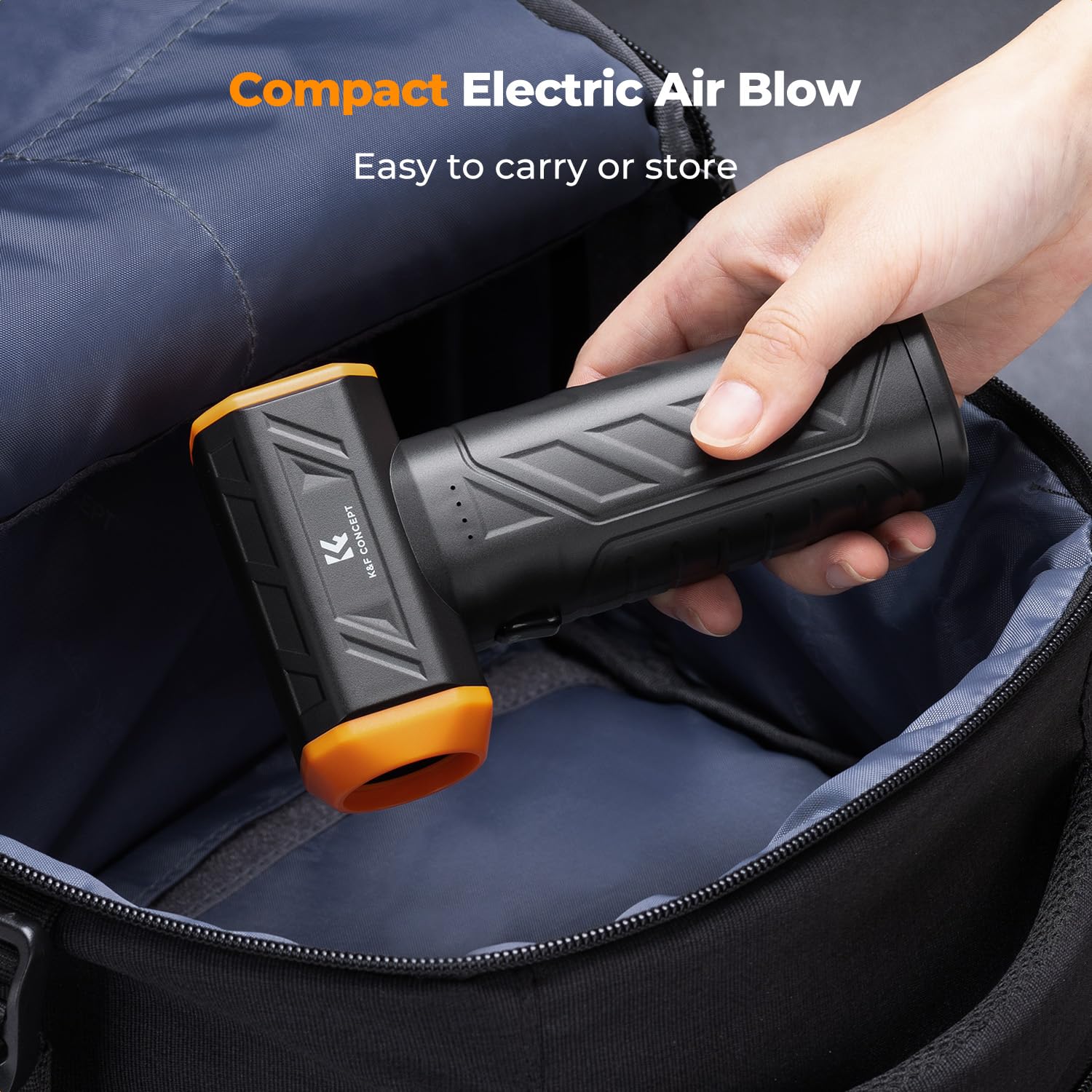 Dmuchawa elektryczna K&F CONCEPT, 8000 mAh – czas pracy 150 min, 150 000 obr./min, oświetlenie LED, 3-stopniowa regulacja, akumulatorowy silnik bezszczotkowy do komputera, klawiatury, samochodu i domu
