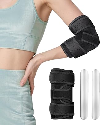 Elbow Brace for Ulnar Nerve Entrapment,Adjustable Elbow Support for Cubital Tunnel Syndrome,Elbow Pain relief for Tennis Elbow,Tendonitis,Arthritis fits for men and women