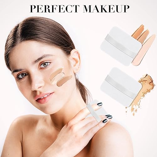 Miniatura 9 de MOTZU 6 piezas de algodón en polvo, hecho de terciopelo de algodón puro en forma cuadrada diseñada para contornear, debajo de los ojos y esquinas,