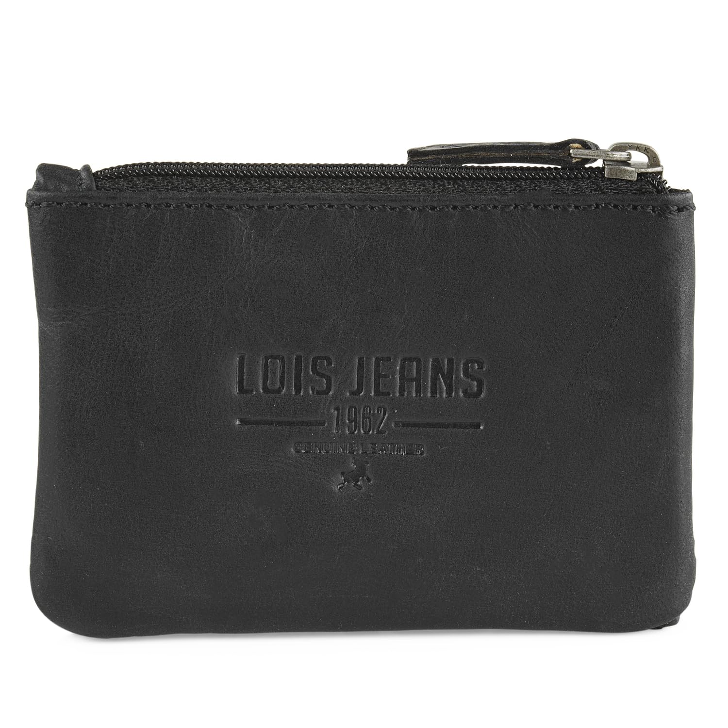 Lois Cartera de Piel Hombre con Monedero Exterior y Tarjetero, Protección RFID, Negro-Azul