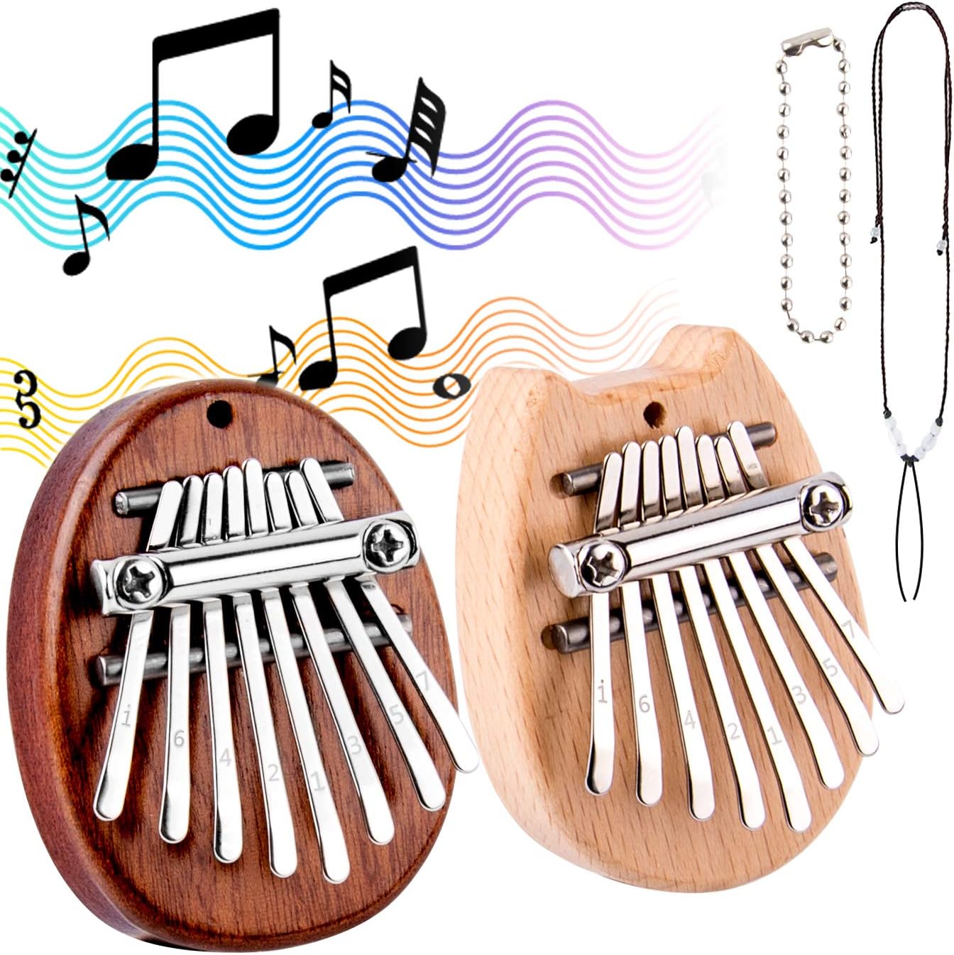 QUACOWW 2 Packs Kalimba Thumb Piano 8 Keys Mini Kalimba
