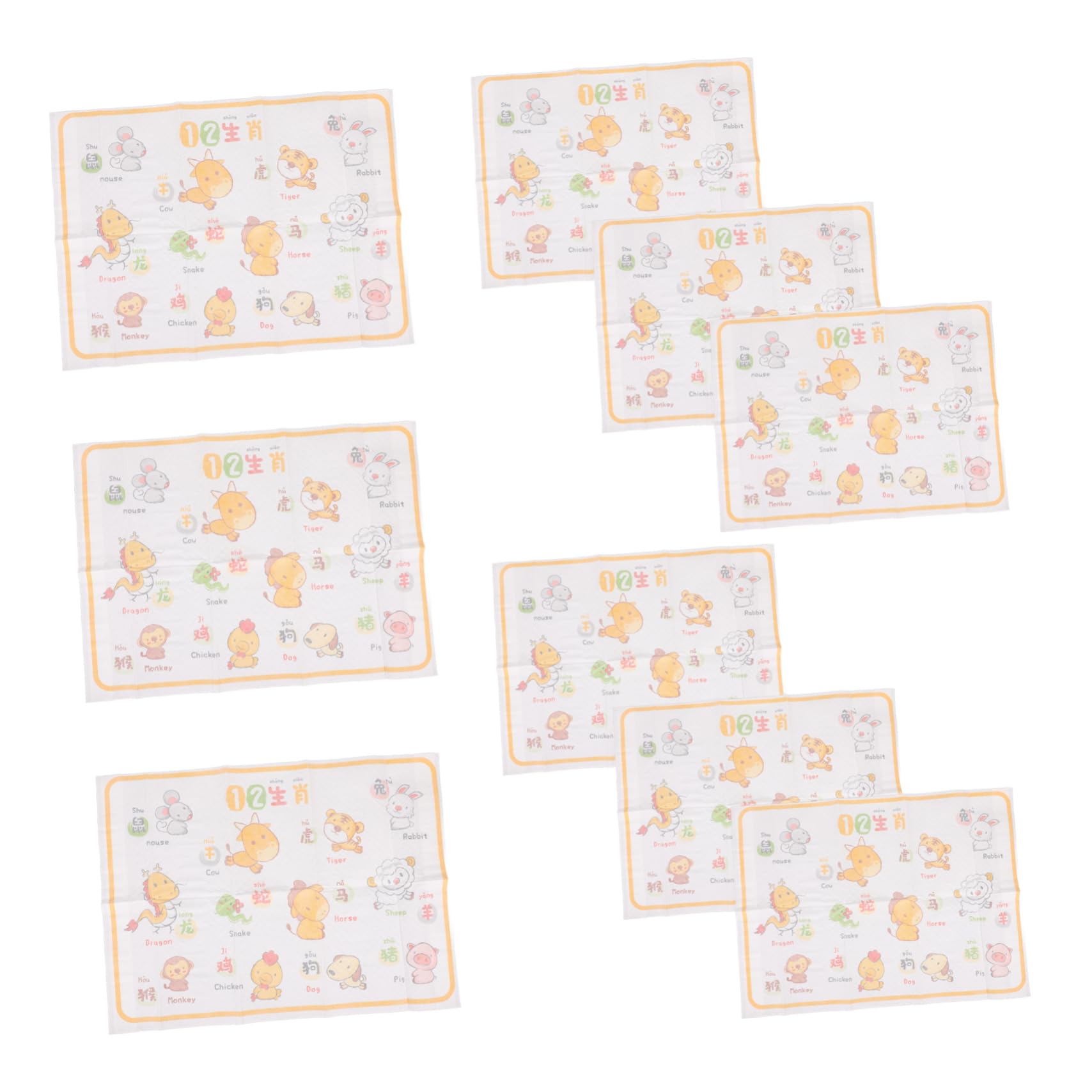GRIRIW 12 Animal Theme Placemats Disposable Toddler Mats Dining Table Mats Outdoor Travel Table Pads 10 Pack