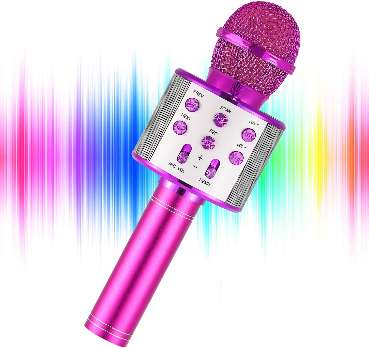 YOHIA Portable Handheld Karaoke Microphone for Kids, Hot Toy Gifts for Girls Teens, Wireless Bluetooth Mic for Android/iPhone/iPad (Blue Plus): Toys & Games