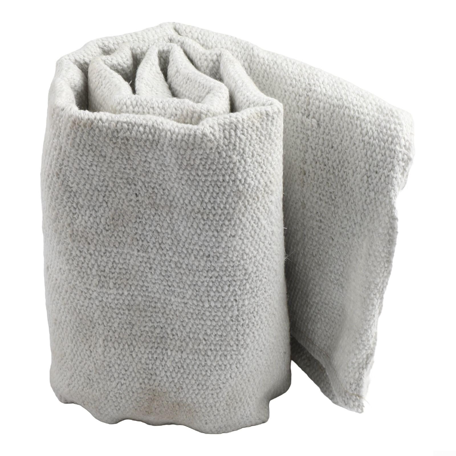 Tejido de fibra cerámica de alta temperatura, 2 mm, manta ignífuga, resistente a 1260 °C, tejido de porcelana, para puertas de horno, protección de trabajadores, color blanco (1 x 1 m)