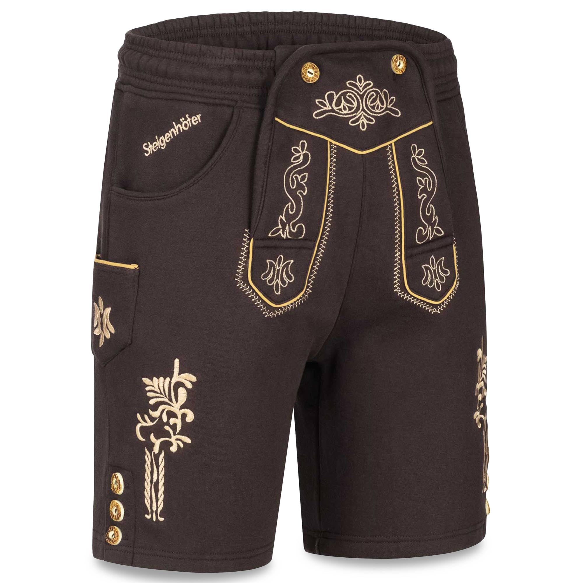 Steigenhöfer Manufaktur Kurze Trachten Jogginghose mit Kordelzug im Lederhosen Look - Moritz - Jogging Lederhose Herren Tracht für Oktoberfest Wiesn und weitere Feierlichkeiten