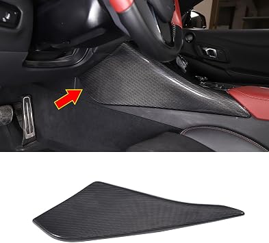 Fit for Toyota GR Supra A90 A91 2019 2020 2021 2022 Car Center Console Real Carbon Fiber Interior Accessories Drivers Side Knee Pads Decorative Panel Cover 1pcs Black Carbon Fiber