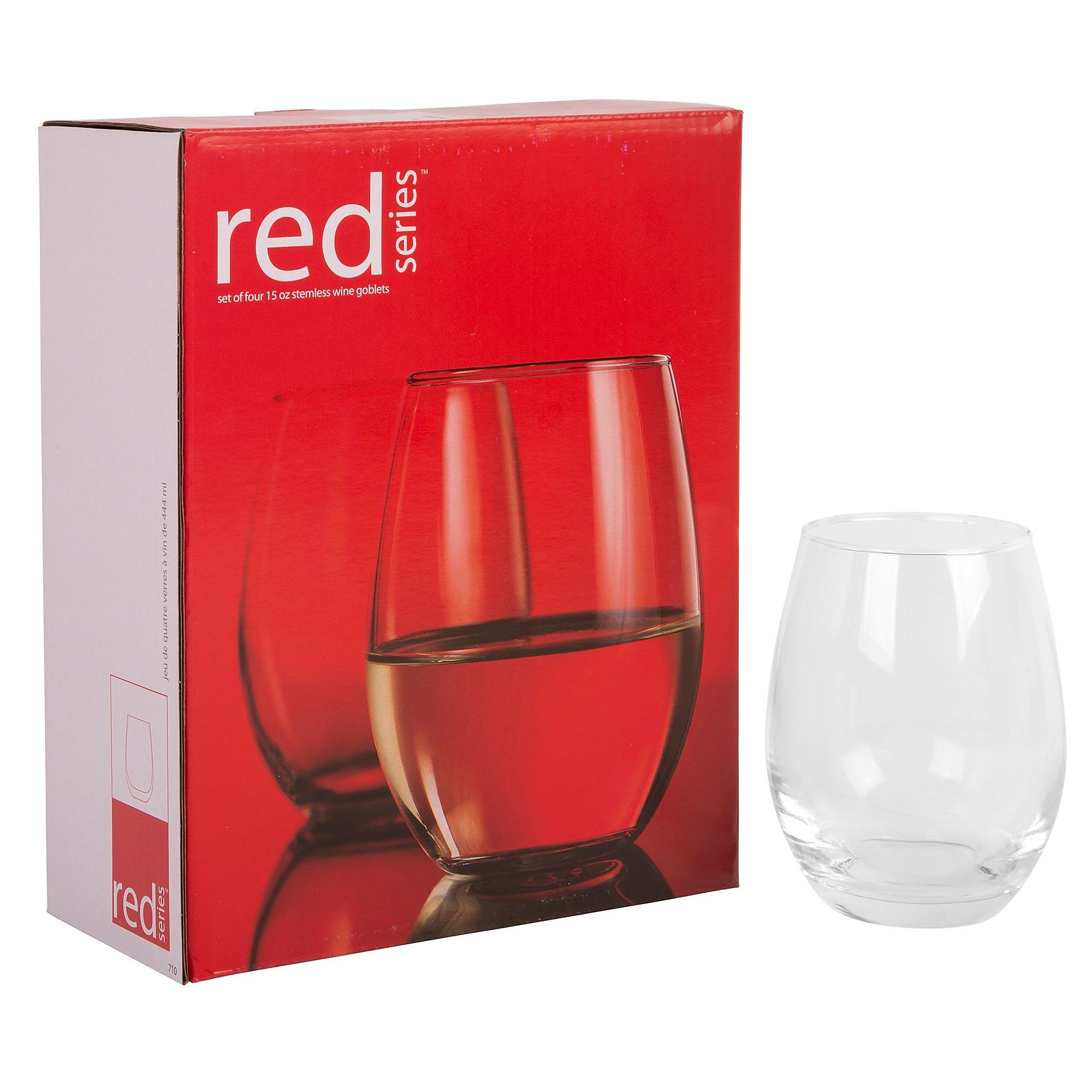 Home Essentials Bicchieri Red Series Bubble - Set 4 Pezzi - Eleganti E Resistenti, 481 Ml