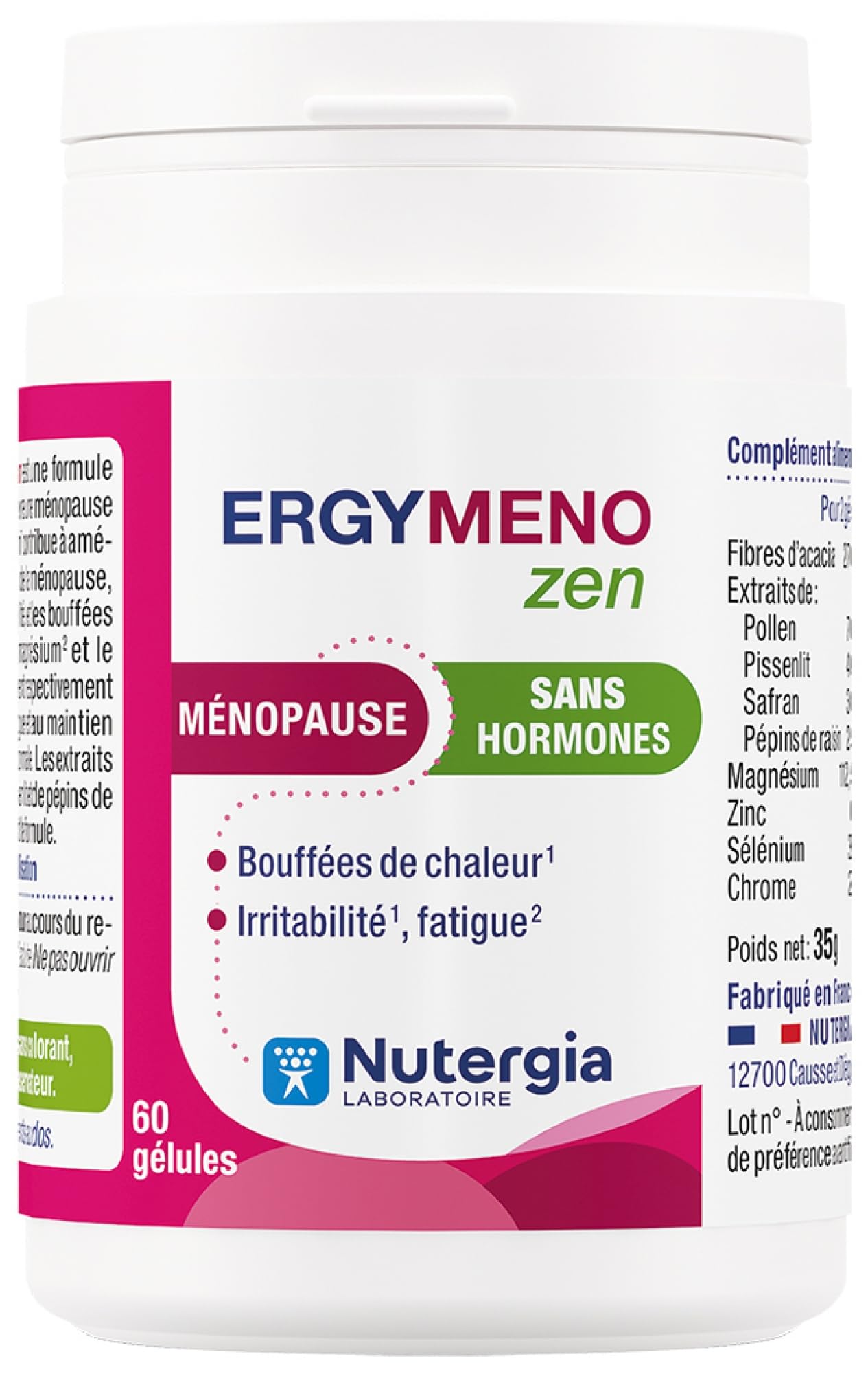 Nutergia Complément Alimentaire Ergymeno Zen pour la Ménopause sans Hormones