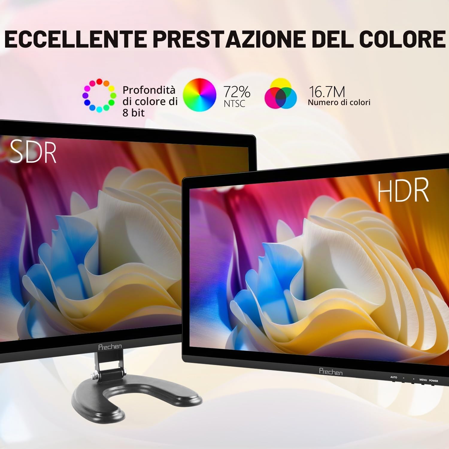 23,8 Pollici Monitor PC Touchscreen, IPS FHD 1080P con HDMI, VGA e USB | Schermo con Altoparlanti Integrati, 75Hz, VESA, Monitor Touch per Gaming e Ufficio