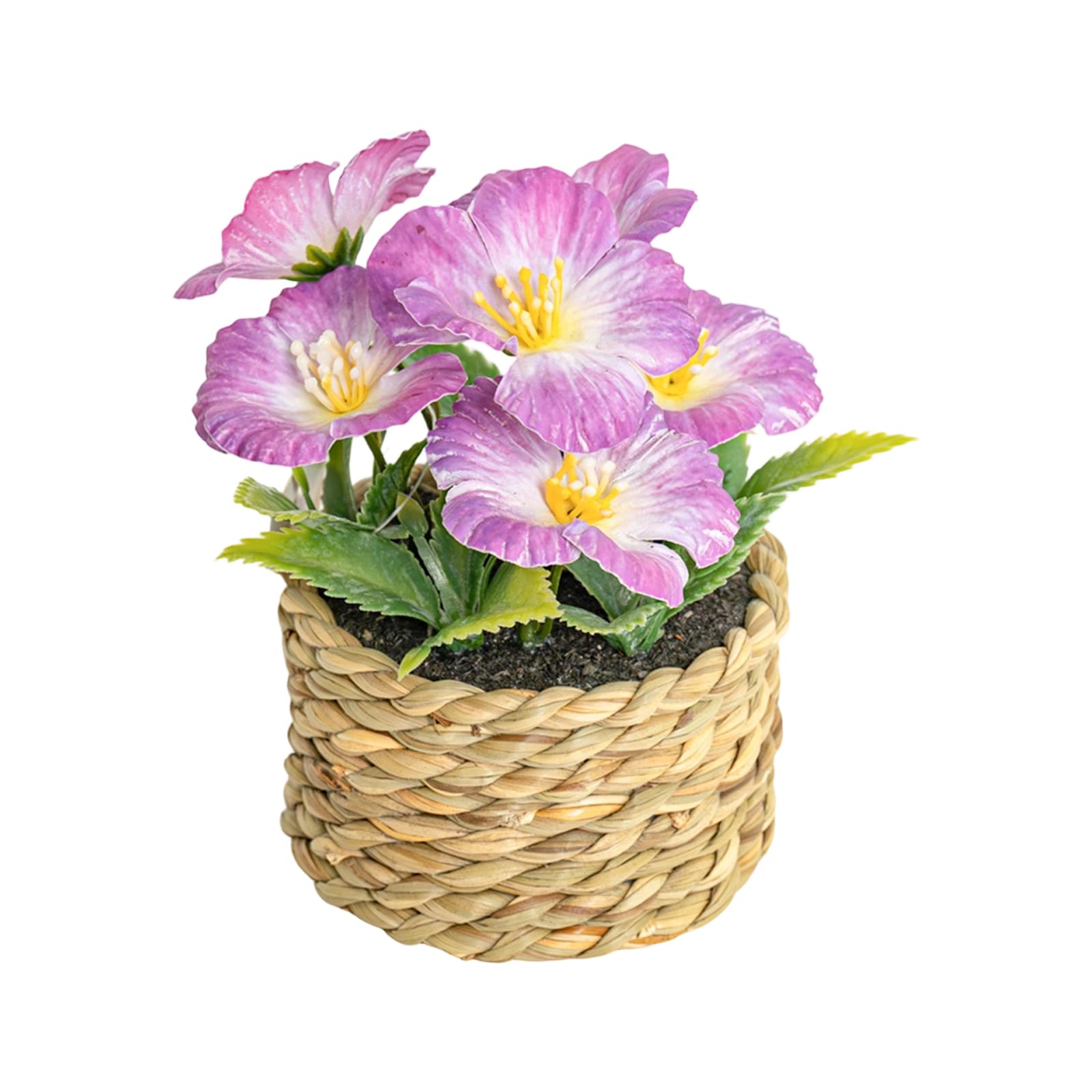 Msioytog Simulation Flower Potted Plant with Soft Petal and Leaves for Dining Room Bookshelf Windowsill Tabletop Centerpieces Ready to Use Blossomy Arrangement