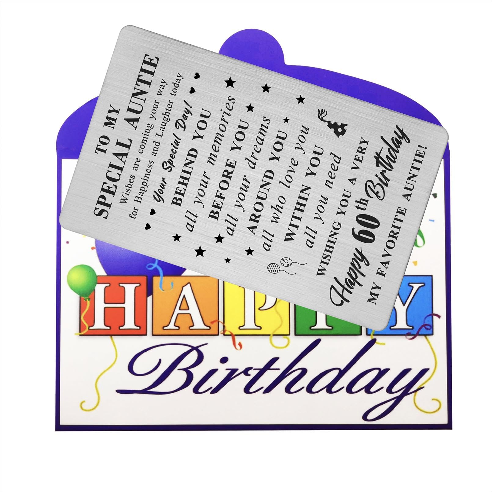 FALOGI Biglietto di auguri per il 60° compleanno della zia, biglietto di auguri per il 60° compleanno, idea regalo per la zia da nipote