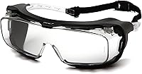 Pyramex Cappture S9910STMRG Over Prescription Safety Glasses - Clear H2MAX Anti-Fog Lens, Rubber Gasket, ANSI Z87.1
