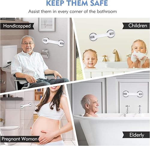 Miniatura 6 de Asa de ducha de 12 pulgadas para bañeras y duchas mango de ventosa de sujeción fuerte barras de seguridad para silla de ducha barra de agarre de