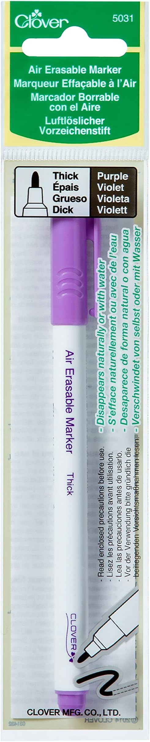 Clover Thick Air Erasable Marker, Purple, 1 Count (Pack of 1)