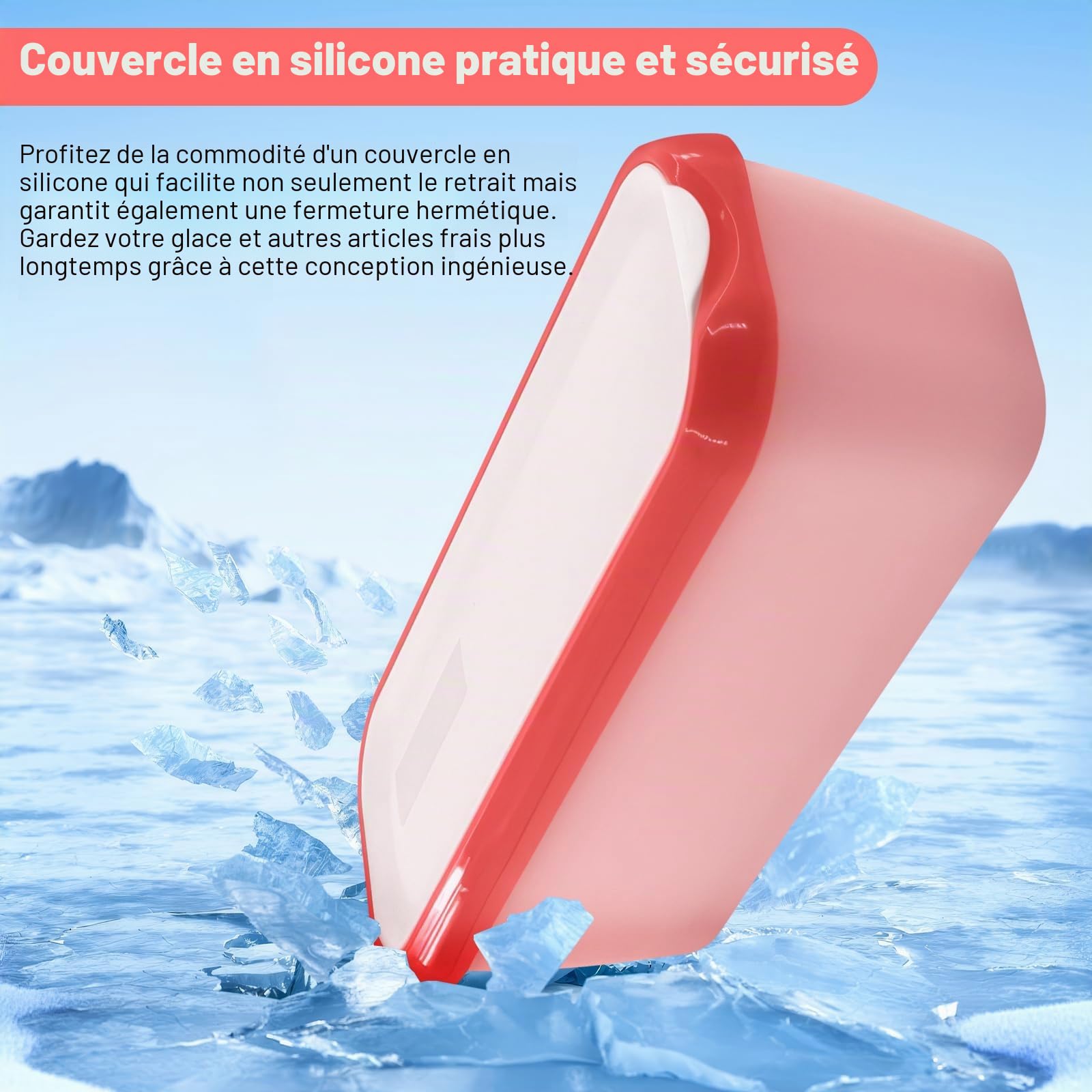 Lot de 2 bac a glace maison, 1,5 L boîte pour glace maison, Récipients Réutilisables pour la Crème Glacée faite Maison, Sans BPA en qualité alimentaire (vert+rouge clair)