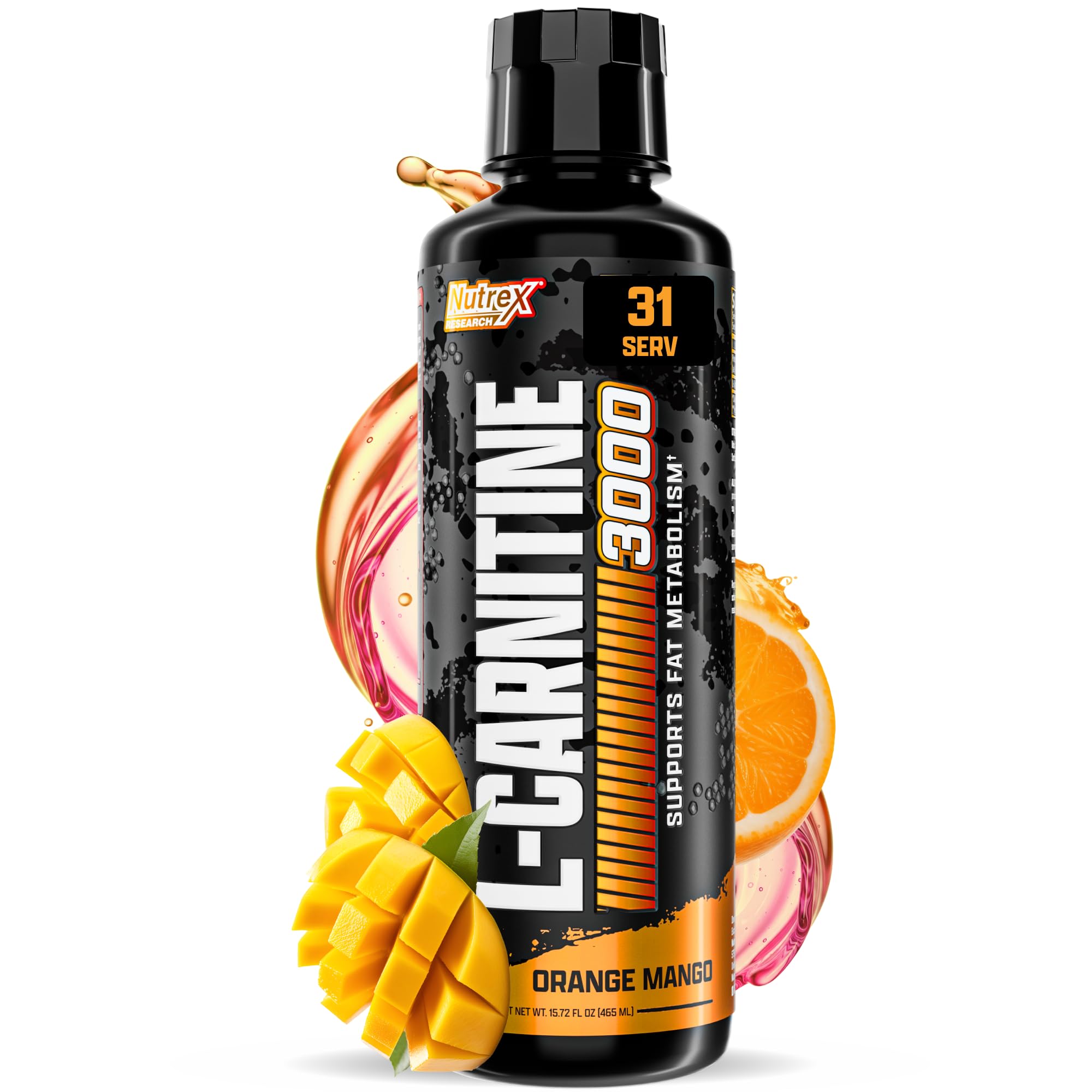 Liquid Carnitine 3000 | Premium Liquid Carnitine, Fat Loss Support | Orange Mango |16 Fl Oz
