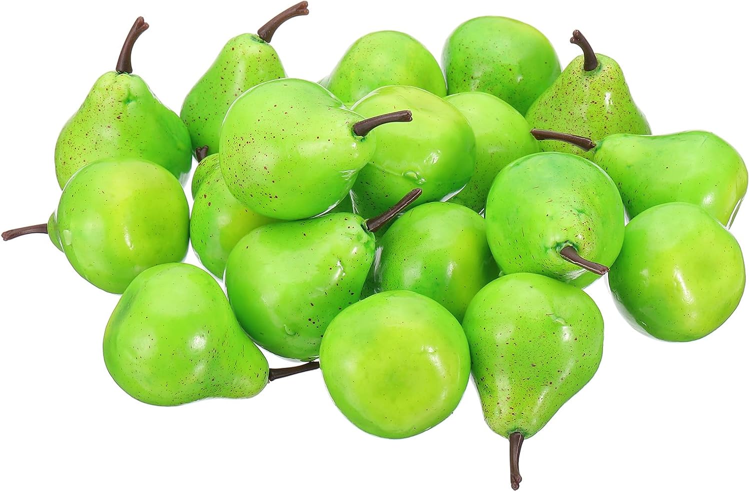 PATIKIL 20 Pcs Artificial Mini Pear, Foam Simulation Fake Small Green Pear Lifelike Realistic Faux Fake Fruit Model for Home Kitchen Party Decoration, Photography Props
