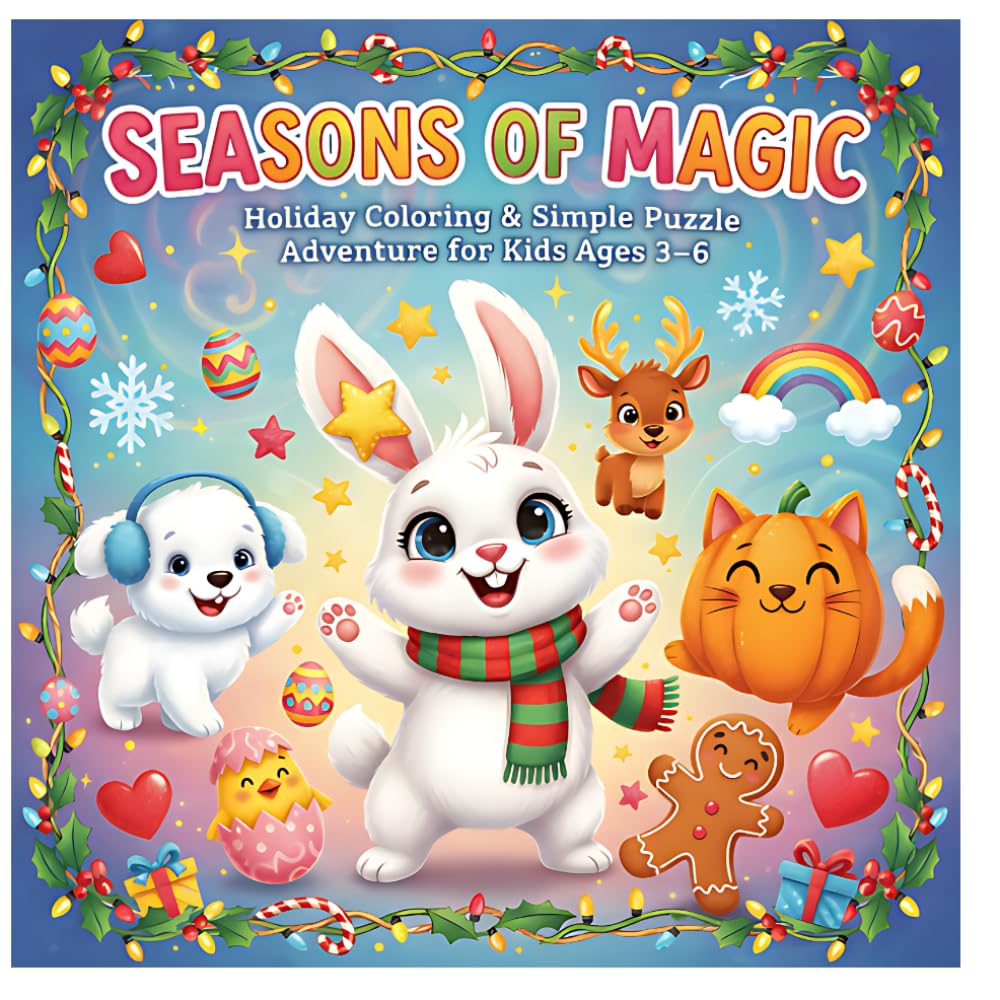 SEASONS OF MAGIC: Holiday Coloring & Simple Puzzle Adventure for Kids Ages 3–6”