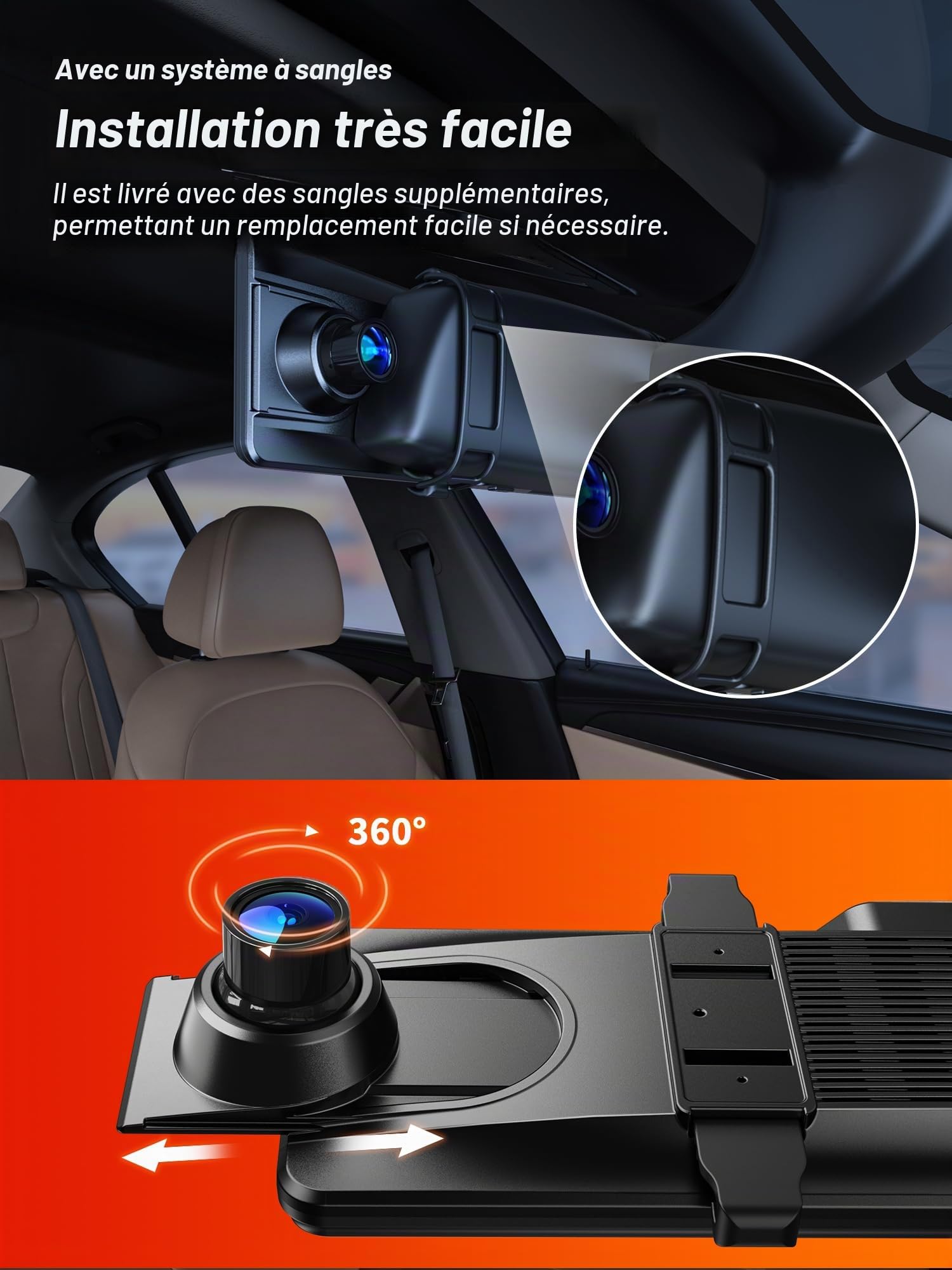 iZEEKER 4K Dashcam Voiture Avant Arrière, Caméra Rétroviseur 4K Écran Tactile, Carte SD 64GB, GPS, Écran 12", G-Capteur, Enregistrement Boucle, Assistance Parking, Mode Parking 24H, Vision Nocturne.
