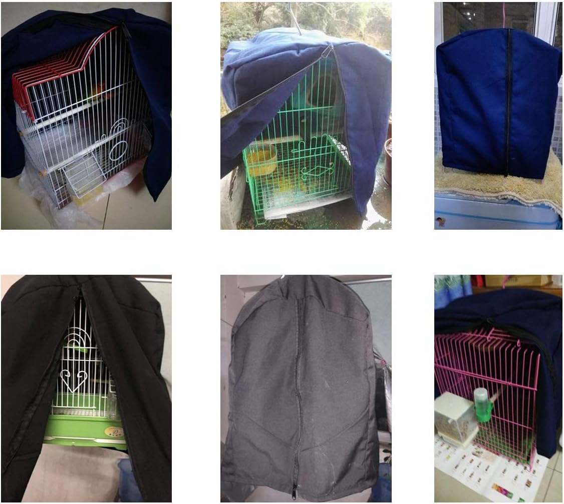 Bonaweite Bird Parrot Cage Cover Shade, Windproof Light-Proof Sleep Reduces Distractions Night Accessories Cloth Without Cage-12.6x13x17.7in (LxWxH)
