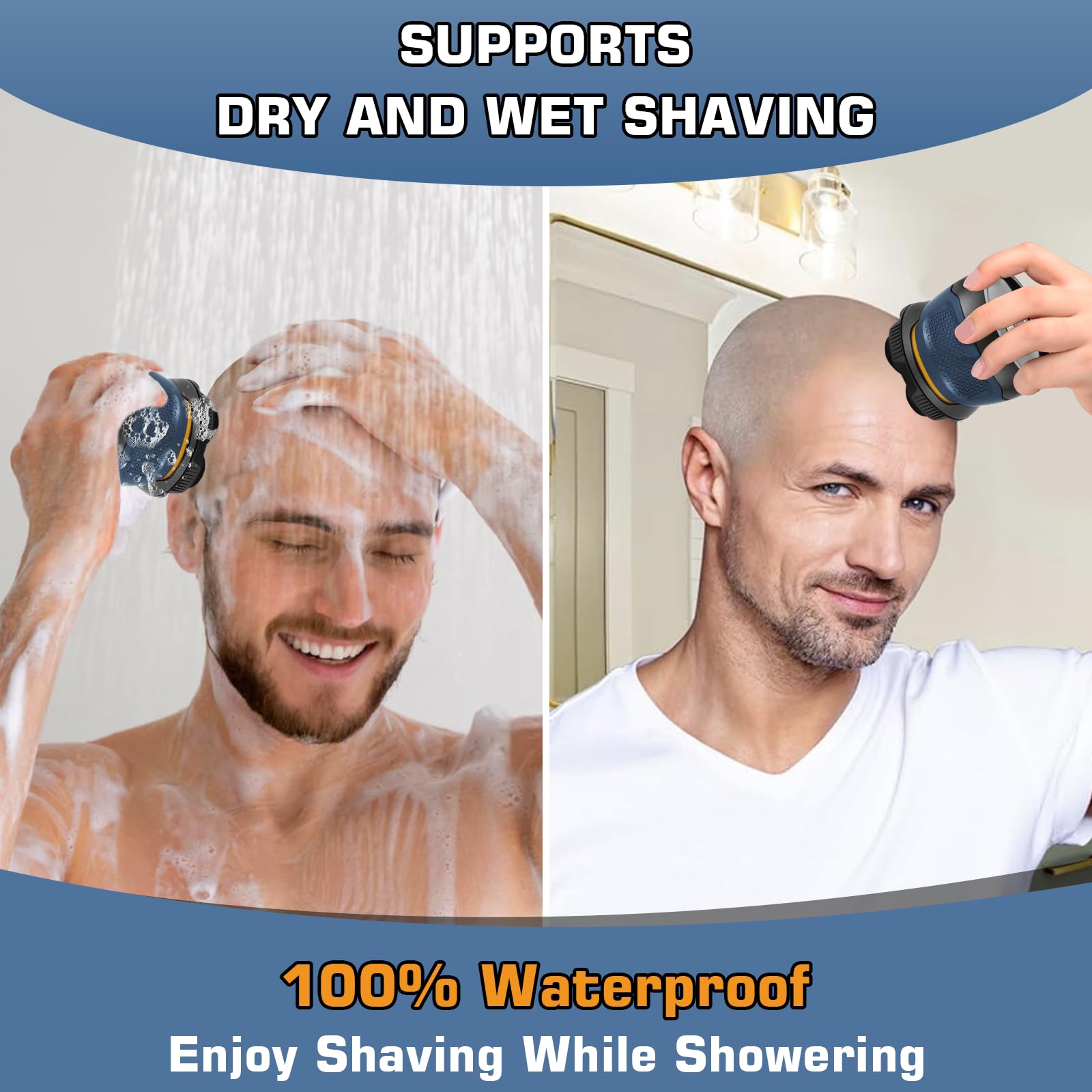 Afeitadora Cabeza Hombre, Skull Shaver con 6D Cabezales Magnéticos, Maquina de Afeitar Hombre para Calvo, IPX7 Impermeable, LED Display, Regalos Originales Cumpleaños para Hombre Papá