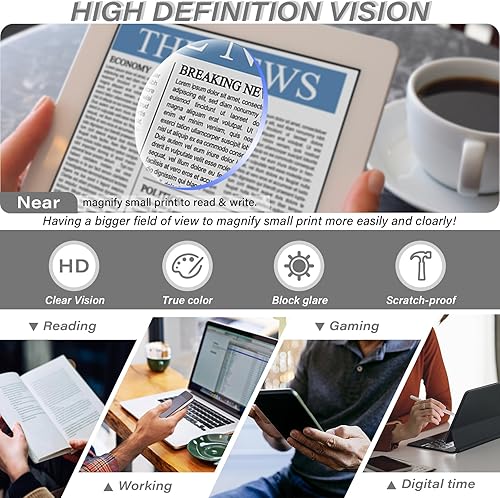 Miniatura 10 de Avaeye Lentes de lectura para mujer, de gran tamaño, cuadrados, con bloqueo de luz azul, lentes transparentes para computadora para mujeres y hombres