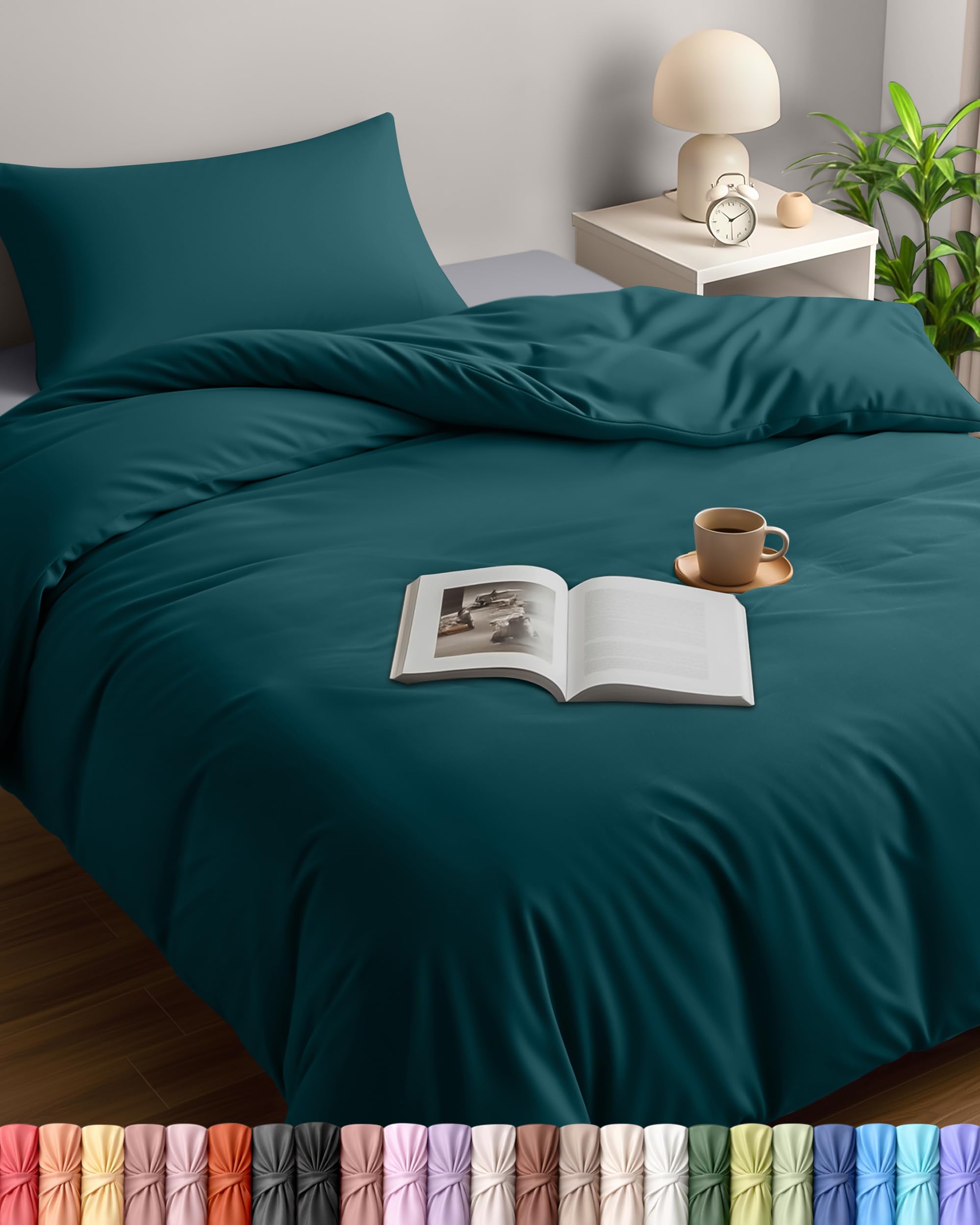 Utopia Bedding Single Duvet Cover Sets - Soft Microfibre Polyester Duvet Cover with Pillow case - Bedding Quilt Cover Set (Teal)