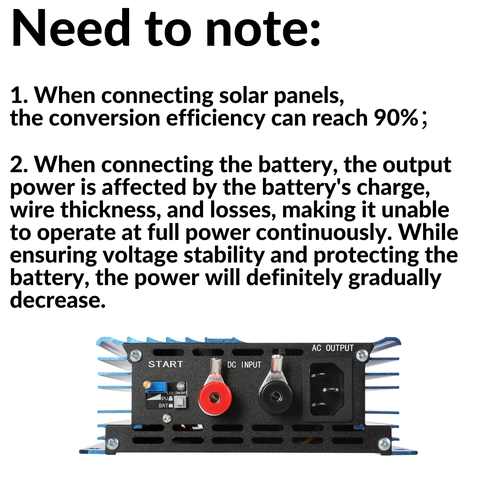 Jadeshay Inverter Solare,500W Grid Tie Inverter MPPT Micro Inverter DC 26V-42V per Pannelli solari e Scarico della Batteria a 24V,Pure Sine Wave Uscita 30W-250W Potenza Regolabile