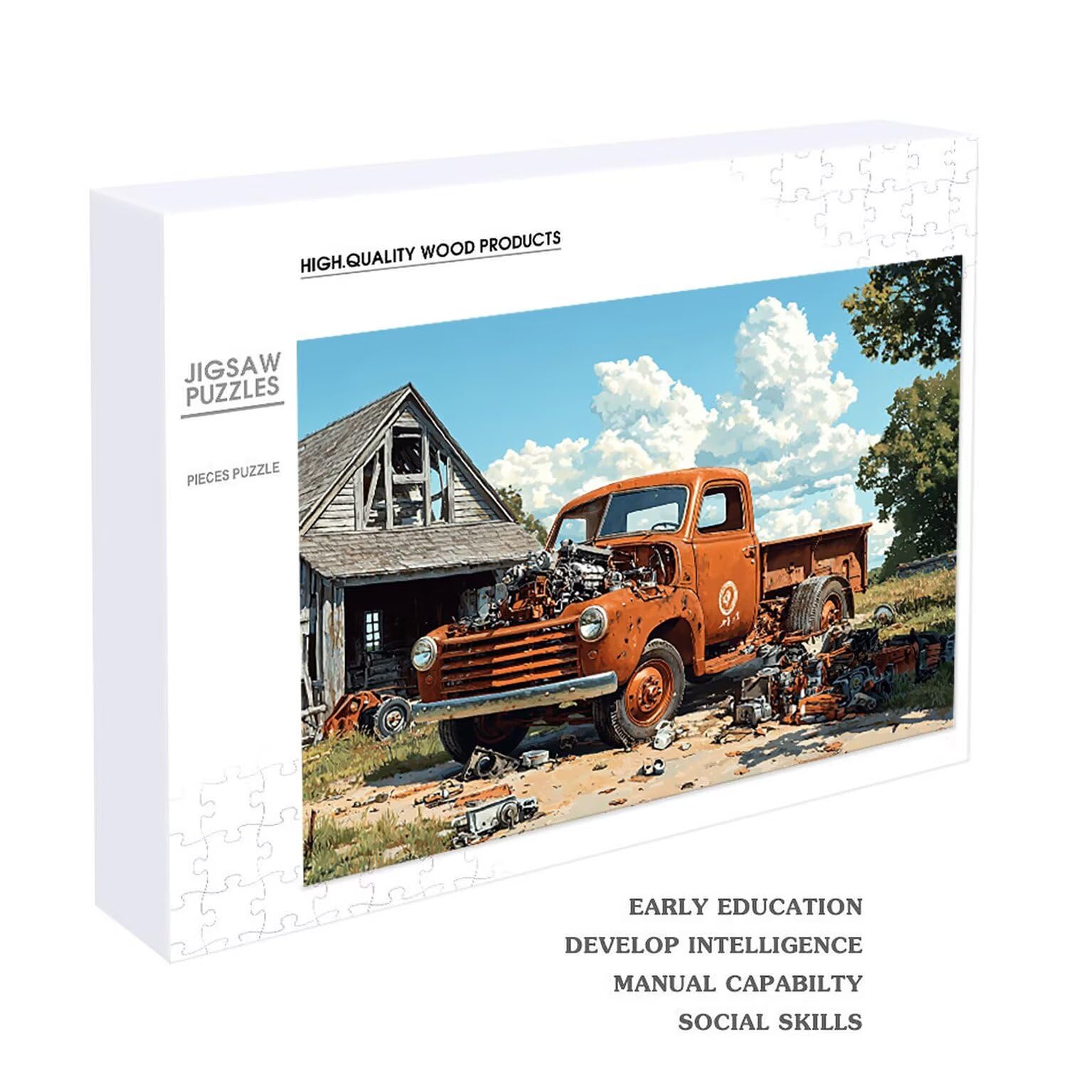 Drewniane puzzle dla dorosłych 3000 sztuk | Dom samochodowy | Zabawki edukacyjne | Puzzle dla dorosłych i dekoracje rodzinne | Rozmiar 122 x 80 cm | Prezent dla dorosłych | Prezenty świąteczne