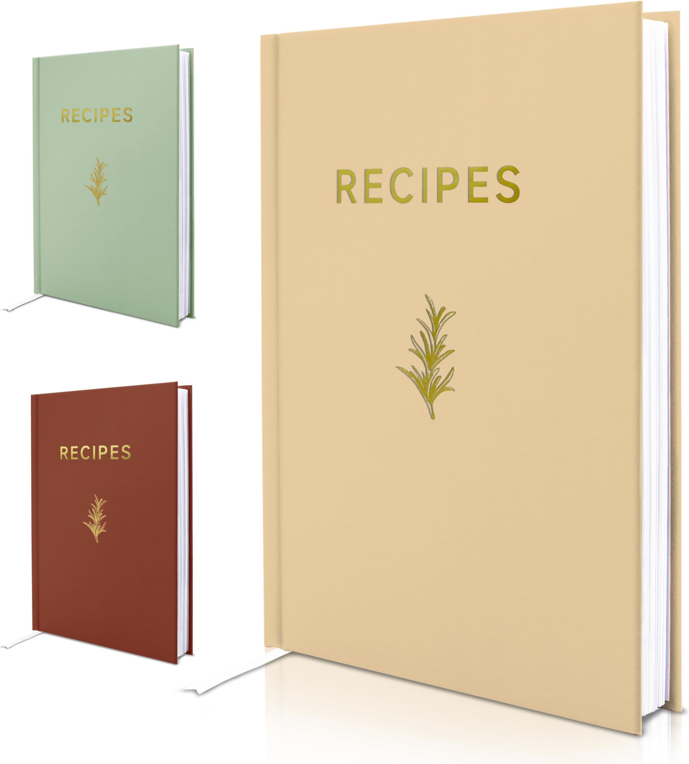 LSSH GmbH Perfect Blank Recipe book - Write In Your Own Recipes,Organize Your Recipes- Waterproof Cover and 50 Blank Pages Recipe Notebook (Peach)