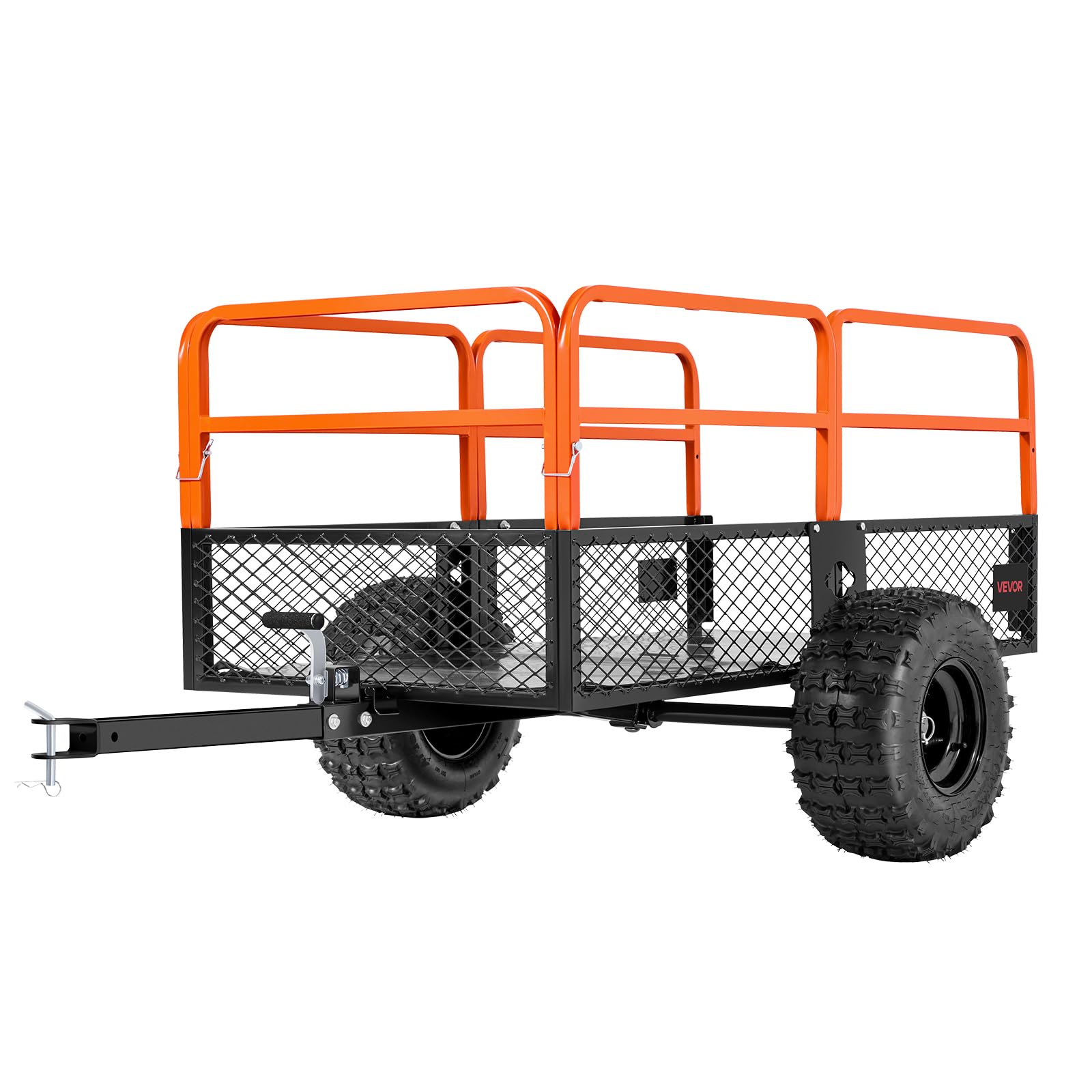 VEVOR Remorque à Benne Basculante, 793 L, Remorque de Tracteur Tondeuse à Gazon de Jardin en Acier, Capacité de Charge 800,6 kg, avec Pneus 45,72 cm, Chariot de Transport à Déversement pour VTT, UTV