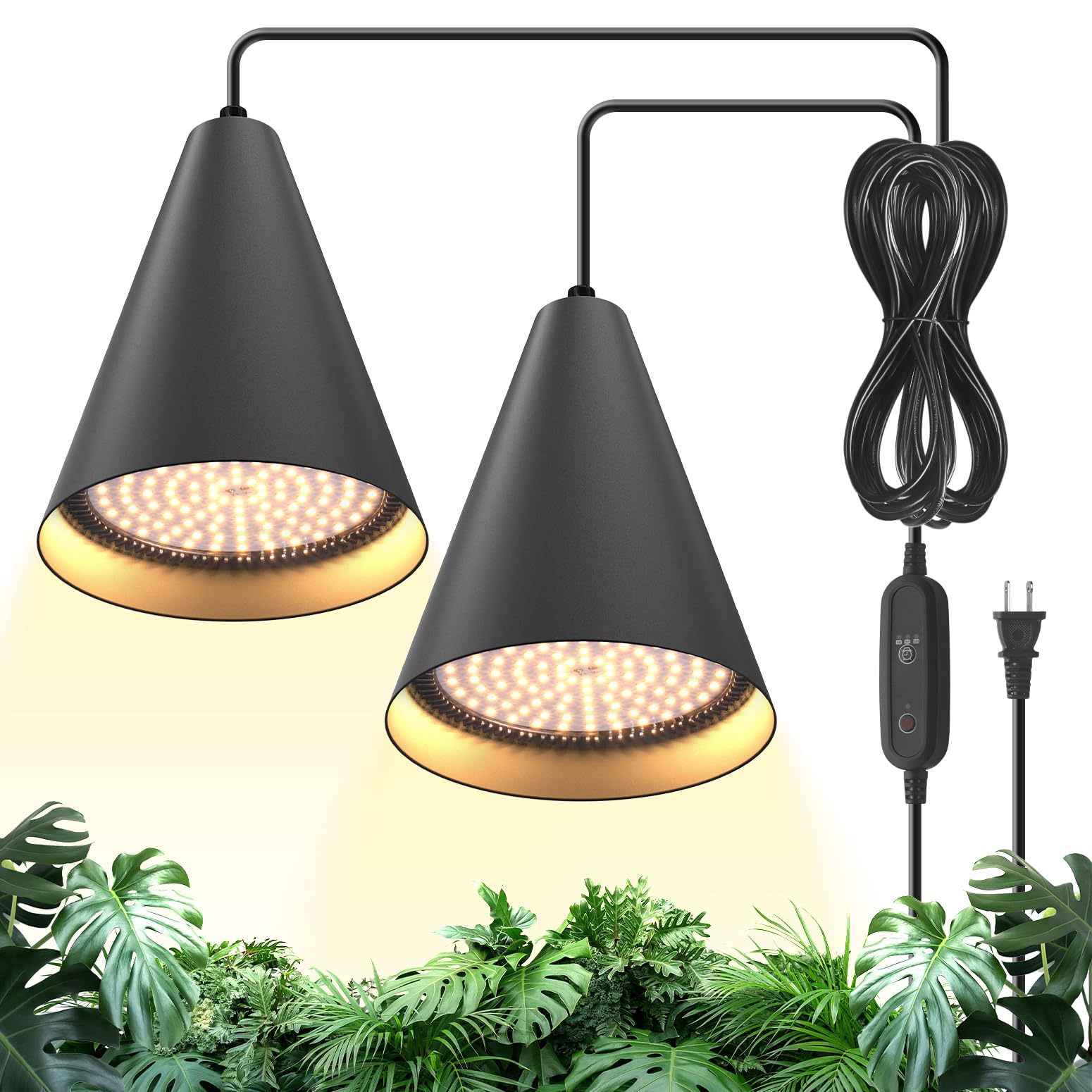 Amazon.com : Bstrip 50W Double-Head One Cord Grow Lights for