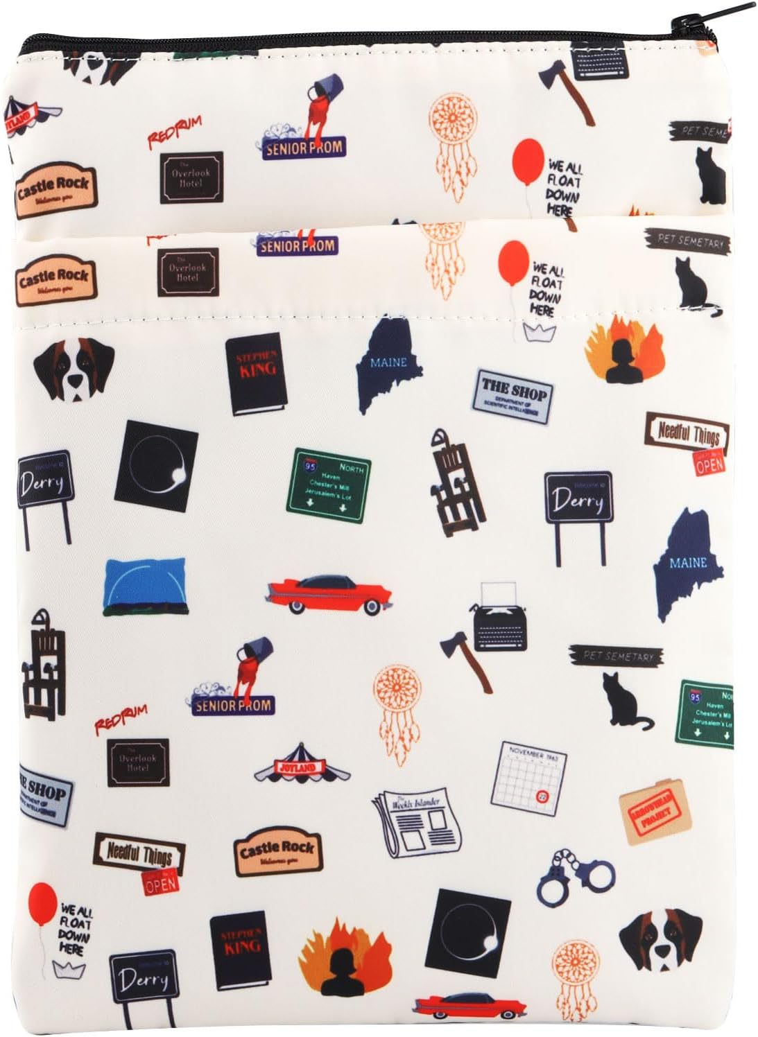 JNIAP Horror Readers Book Sleeve Horror Movie Book Cover Thriller Book Lover Gift Horror Movie Merchandise (we All Float)