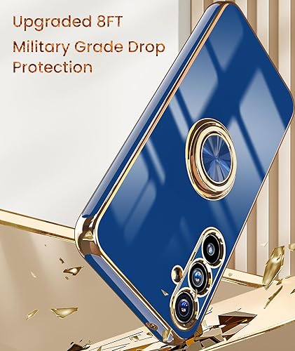 Miniatura 7 de Dretal Funda para Samsung Galaxy S23 FE 5G, 2 protectores de pantalla de vidrio templado, soporte de anillo giratorio de 360, soporte magnético,