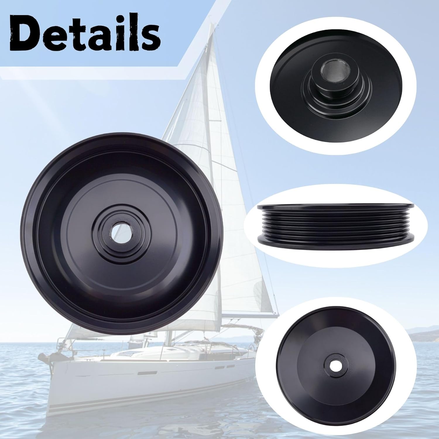 Boat Marine 862351T Sea Pump Pulley for Mercury Mercruiser 4.3 5.0 5.7 6.2 8.1 L Stern Drive Replace 8M0150724