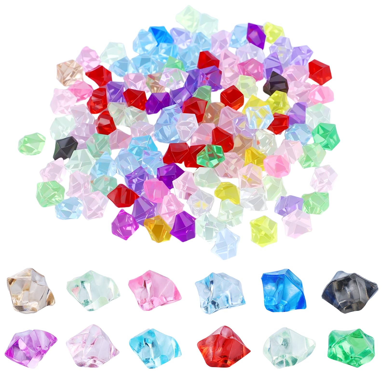 410 Pièces Diamants Acryliques Multicolores - Gemmes Plastiques Pour Décoration Mariage, Vase Et Table