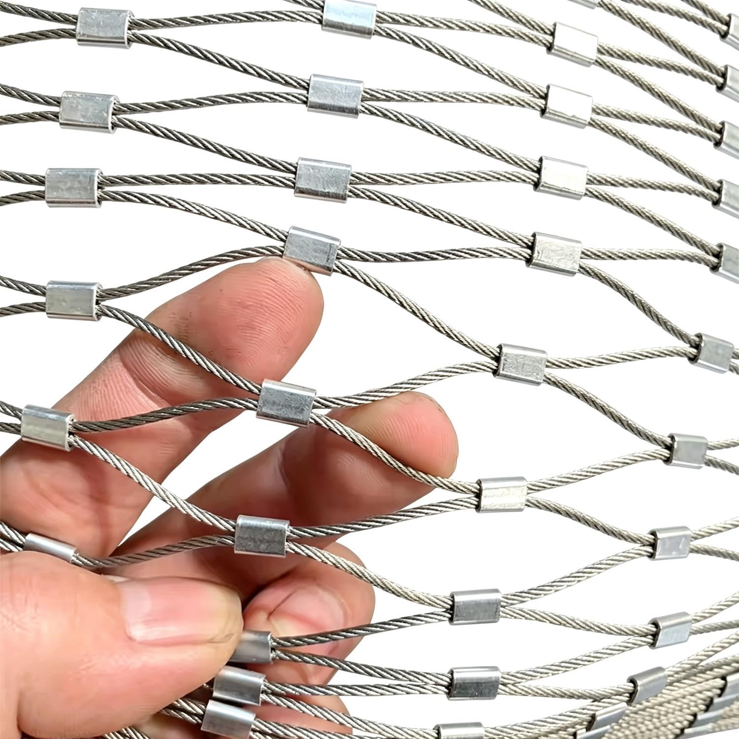 Grillage Souple INOX Cable - Clôture De Sécurité À Mailles De 3cm