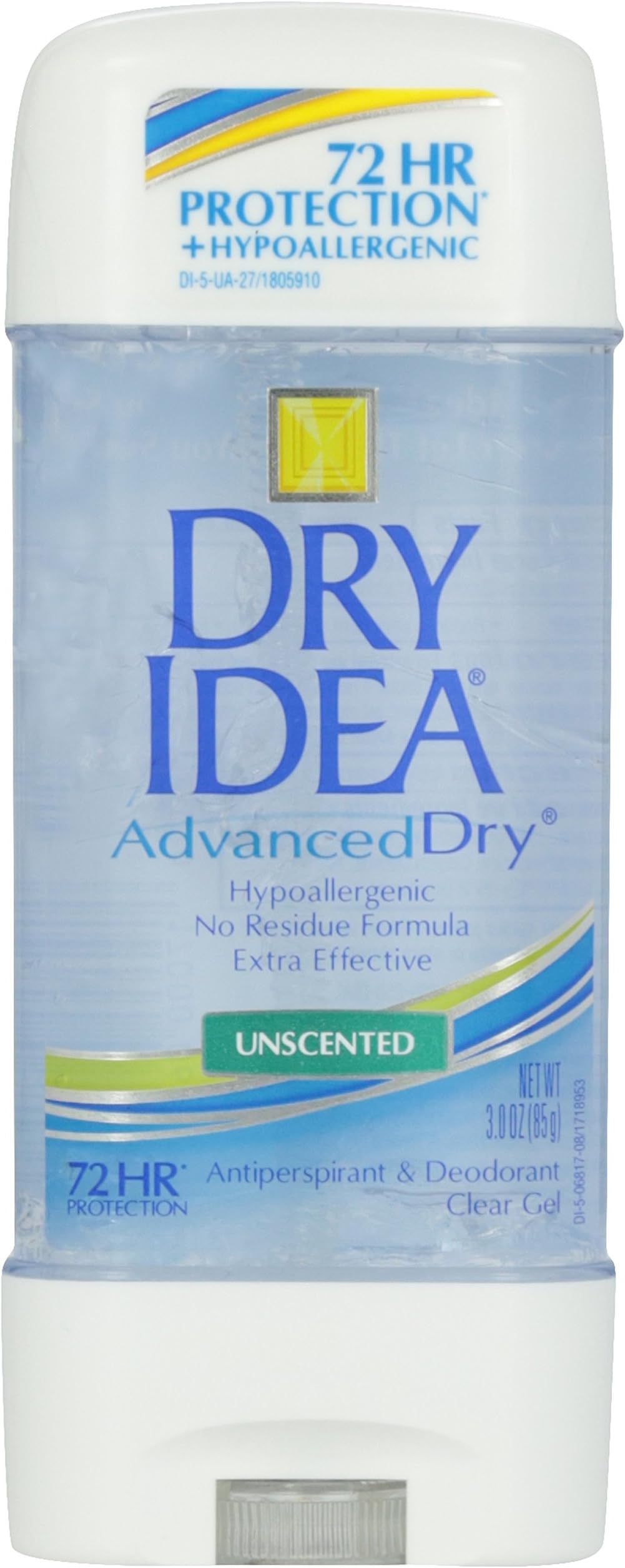 Dial Dry Idea Anti-Perspirant and Deodorant, Unscented, Hypo-Allergenic, 3 oz, Clear