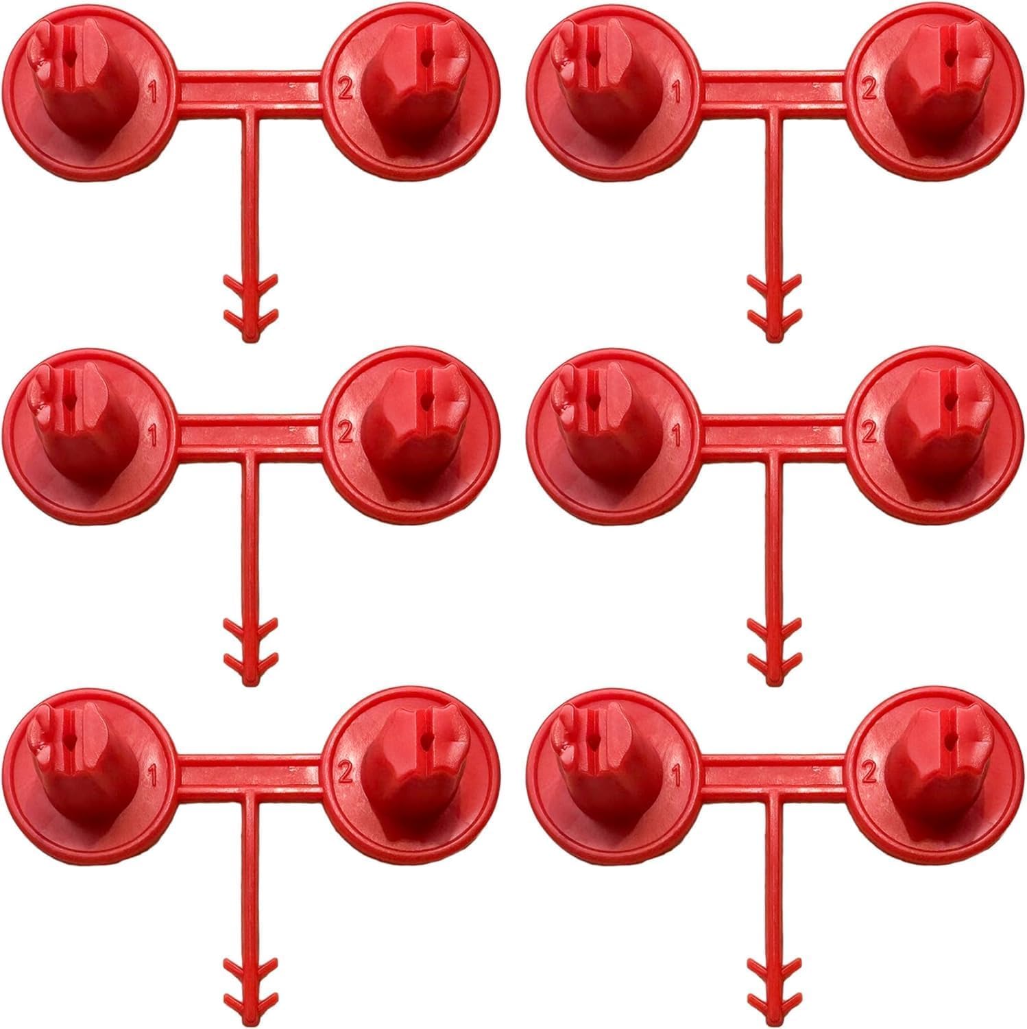 Mega Red Nozzle 6 Pack (1-2)(Vertical-Horizontal) for Spray Foam Gun, Precision Wedge Spray for Vertical & Ceiling Coverage, Foam Insulation Gun Nozzle for Walls, Overhead Applications
