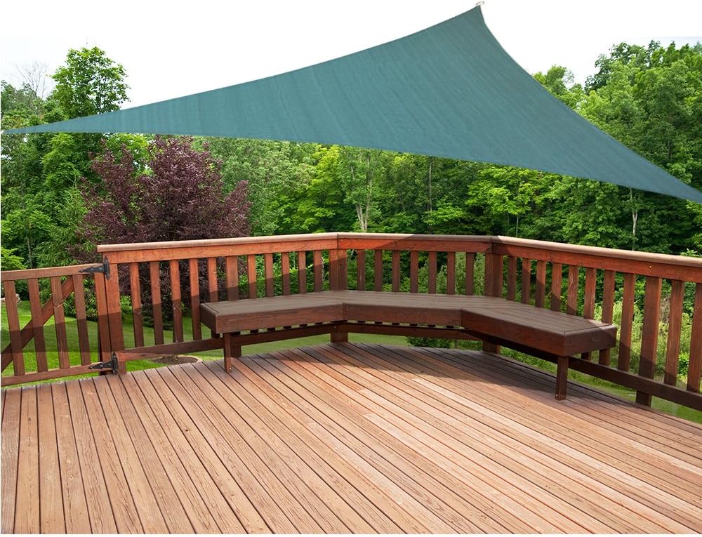 Alion Home 10' x 10'x 10' Triangle Waterproof Woven Sun Shade Sail in Vibrant Colors (Forest Green)