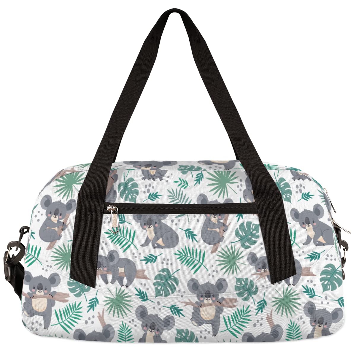 Cute Koala Bear Kids Duffle Bag for Boys Girls Dance Bag,Animal Tropical Leaf Sport Gym Bags Overnight Travel Bags Teen Kids Weekender Bag for School Practice Gymnastic Ballet