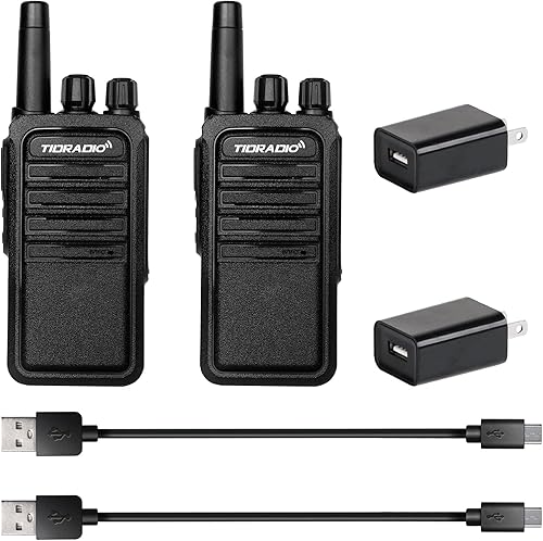 TIDRADIO TD-777S Radios Walkie Talkies para adultos USB recargable, 22 canales FRS radio bidireccional de largo alcance y batería de 2200 mAh, radio