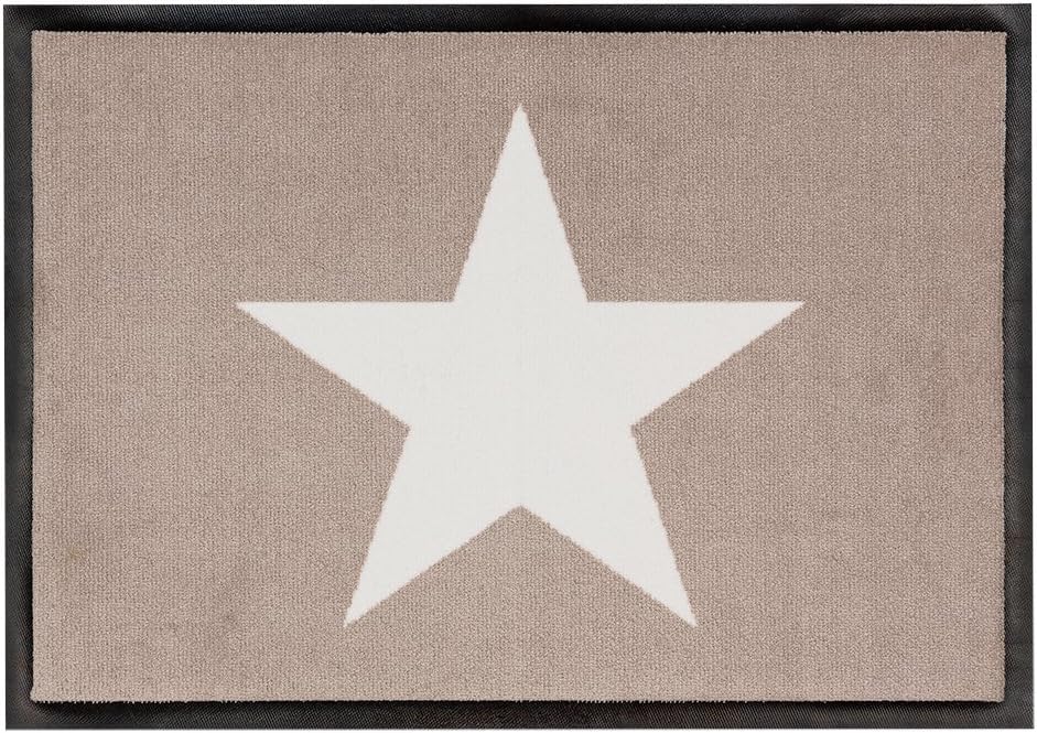 'Door Mat 70 x 50 cm Star Design Nonslip 945gr. Heavy Superior Premium Quality Made in Germany with OekoTex Certified Washable at 40 °C Decorative Mats Foot Mat Door Mats Door Mats Door Mat Doormat