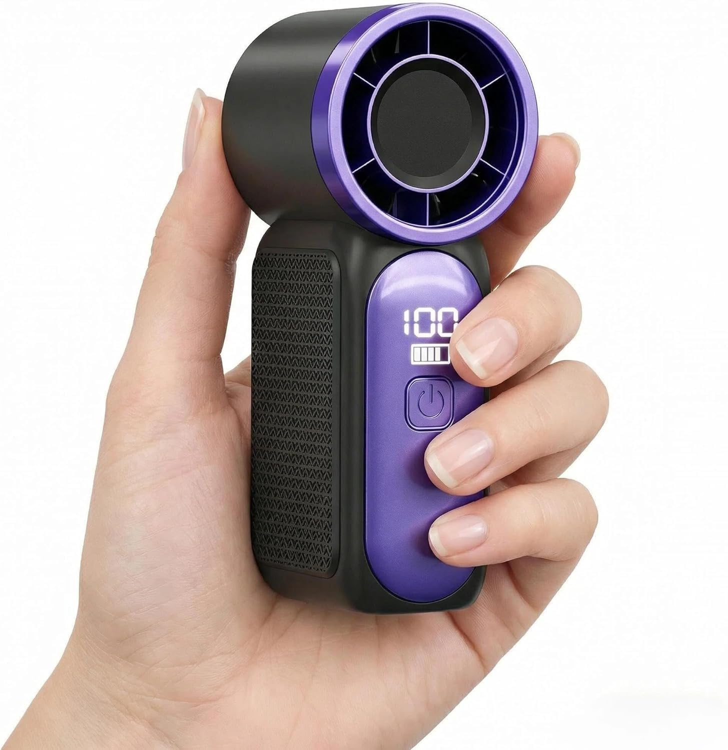 Portable Handheld Mini Fan, 20000 RPM High Speed Turbo Personal Fan, 3 Speeds with LED Display, Pocket Design USB Rechargeable Handheld Fan for Travel, Makeup, Commute, Outdoor Summer Essentials