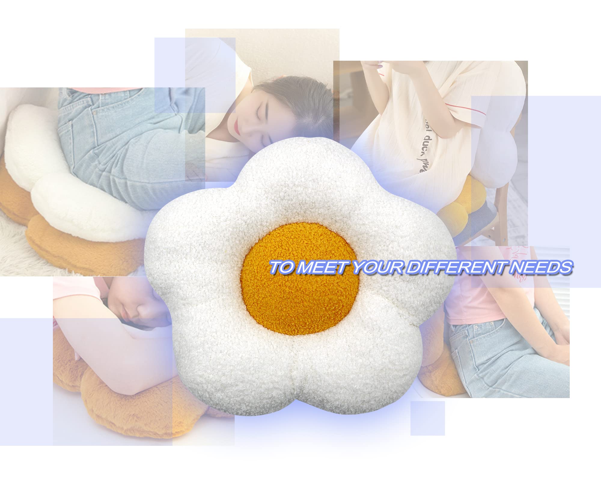 YUZHEDM Cuscino Fiore, Cuscini per Divano, Cuscini Decorativi, Room Decor, Morbidi Graziosi Fiore Decorazione per Camera da Letto, Divano, Sedia, Pavimento Casa (40x40cm, Rosa Giallo