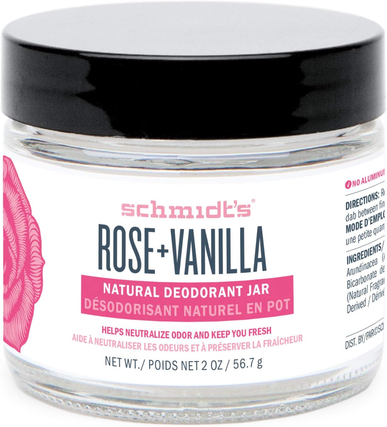 SCHMIDTS DEODORANT Rose Vanilla Deodorant Jar, 2 OZ