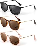 KALIYADI Lunettes de soleil Femmes Polarisées - Lunettes de Soleil: Lunettes de lumière tendance avec UV400 Style rétro pour faire du shopping sur la plage