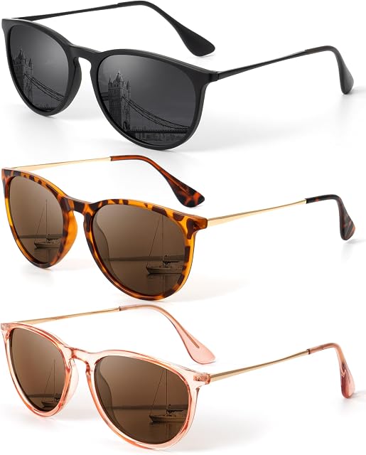 KALIYADI Lunettes de soleil Femmes Polarisées - Lunettes de Soleil: Lunettes de lumière tendance avec UV400 Style rétro pour faire du shopping sur la plage