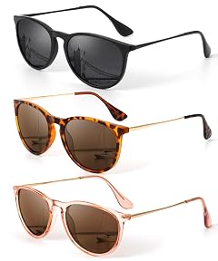 KALIYADI Sunglasses Womens Polarized Womens-Sunglasses Trendy Sun Glasses with UV400 Retro Style for Party Beach Shopping